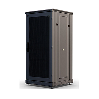 Шкаф телекоммуникационный напольный 19", 24U(600x1000), ШТ-НП-М-24U-600-1000-П-Ч, передняя дверь перфорация, черный ССД