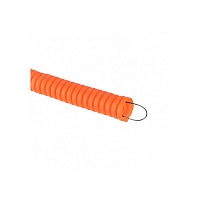 Труба гофр. ПНД тяжелая с протяжкой d25 мм (50 м) оранжевая EKF-Plast