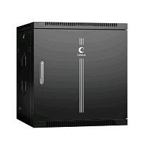 Шкаф телекоммуникационный настенный 19" 12U 600x350x635mm (ШхГхВ) дверь металл, цвет черный (RAL 9004)