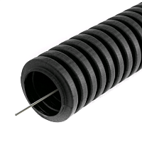 Труба гофрированная ПНД тяжёлая 750 Н безгалогенная (HF) черная с/з д40 (15м/960м уп/пал) Промрукав