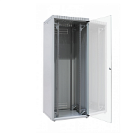 Шкаф напольный 19", ECO-LINE, 47U, 2211х600х800мм, стеклянная передняя дверь, стальная задняя панель, стальные боковые панели с одноточечными замками,