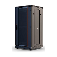 Шкаф телекоммуникационный напольный 19", 24U(600x600), ШТ-НП-М-24U-600-600-С-Ч, передняя дверь стекло, черный ССД