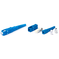 Разъем клеевой SC, SM (для одномодового кабеля), 3 мм, simplex, (синий)