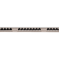 Коммутационная панель NIKOMAX 19", 0,5U, 24 порта, Кат.5e (Класс D), 100МГц, RJ45/8P8C, 110/KRONE, T568A/B, полный экран, с органайзером, металлик - г