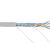 Кабель NIKOLAN F/UTP 4 пары, Кат.5e (Класс D), тест по ISO/IEC, 100МГц, одножильный, BC (чистая медь), 24AWG (0,50мм), внутренний, PVC нг(А), серый, 3