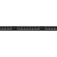 Коммутационная панель NIKOMAX 19", 0,5U, 24 порта, Кат.5e (Класс D), 100МГц, RJ45/8P8C, 110/KRONE, T568A/B, неэкранированная, с органайзером, черная -