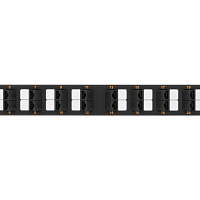Коммутационная панель NIKOMAX 19", 1U, 24 угловых порта, Кат.5e (Класс D), 100МГц, RJ45/8P8C, 110/KRONE, T568A/B, неэкранированная, с органайзером, че