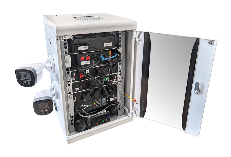 Решение для автоматизации малого офиса, ПВЗ, квартиры на базе шкафа ЦМО 10" с компонентами связи, видеонаблюдения, безопасности и резервным питанием