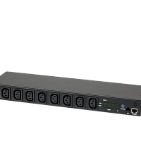 Блок  контролируемых электрических розеток TLK, Серия MN (Monitored) 19", 8 розеток C13, макс. нагрузка 16 А, шнур питания 3 м., вилка С20, цифровое и