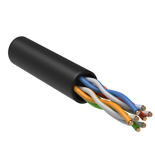 Каб. в. п.а U/UTP кат. 5E 4 пары LDPE 1м чер. GENERICA