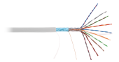 Кабель NETLAN F/UTP 10 пар, Кат.5 (Класс D), 100МГц, одножильный, BC (чистая медь), внутренний, PVC нг(B), серый, 305м
