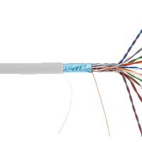 Кабель NETLAN F/UTP 10 пар, Кат.5 (Класс D), 100МГц, одножильный, BC (чистая медь), внутренний, PVC нг(B), серый, 305м