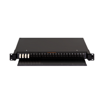 Оптический кросс NIKOMAX 19" Premium Line, 1U, укомплектованный на 8 портов LC/UPC (4 двойных LC/UPC адаптера), MM 50/125 OM2, выдвижной, с полкой,  ч