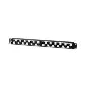 Патч-панель 19", 1U, с угловыми портами, 24 порта RJ-45, категория 5e, Dual IDC
