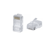 Коннектор RJ-45 под витую пару, категория 5e, универсальный (для одножильного и многожильного кабеля) для проводников с толщиной по изоляц