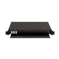 Оптический кросс NIKOMAX 19" Premium Line, 1U, укомплектованный на 8 портов LC/UPC (4 двойных LC/UPC адаптера), MM 50/125 OM2, выдвижной, с полкой,  ч