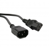 Кабель питания монитор-компьютер IEC 320 C13 - IEC 320 C14 (3x0.75), 10A, прямая вилка, 1м, цвет черный