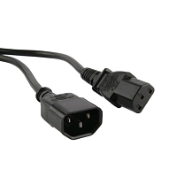 Кабель питания монитор-компьютер IEC 320 C13 - IEC 320 C14 (3x0.75), 10A, прямая вилка, 1м, цвет черный