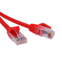 Патч-корд неэкранированный CAT5E U/UTP 4х2, LSZH, красный, 3.0м