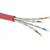 Кабель витая пара, неэкранированный U/UTP, категория 5e, 4 пары (24 AWG), однопроволочный (solid), нг(А)-FRHF, внутренний, -25°C - +70°C, красный