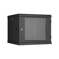 Настенный разборный шкаф TLK 19", 9U, стеклянная дверь, Ш600хВ503хГ600мм, 2 пары монтажных направляющих, черный