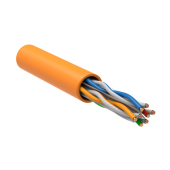 ITK Витая пара U/UTP кат.6 4х2х24AWG solid LSZH нг(А)-HF slim оранжевый (305м)