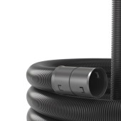 Двустенная труба ПНД гибкая для кабельной канализации д.50мм с протяжкой, SN13, 250Н,  в бухте 100м, цвет черный