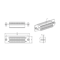 Панель для FO-19BX с 24 LC адаптерами, 24 волокна, одномод OS1/OS2, 120x32 мм, адаптеры цвета синий (blue)