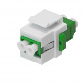 Модуль коммутационный типа Keystone 2LC/APC SM 9/125, розетка цвет зеленый, пластик цвет белый