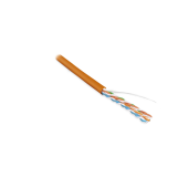 Кабель витая пара, неэкран. U/UTP, кат 5e, 4 пары (24 AWG), однож (solid), LSZH, нг(А)-HF, -20°C – +75°C, оранж- гарантия: 15 лет комп, 25 лет сист