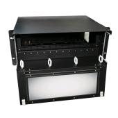 Патч-панель 19” универсальная, пустой корпус, 4U, фиксированная рама вертикальная, 12 вертикальных слотов, 