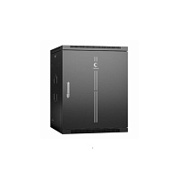 Шкаф телекоммуникационный настенный разобранный 19" 15U 600x450x769mm (ШхГхВ) дверь металл, цвет черный (RAL 9004)