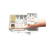 Разъем легкой оконцовки RJ-45 (8P8C) под витую пару, кат 6 (50 µ"/ 50 микродюймов), универсал (для одножильного и многожильного кабеля)100 шт