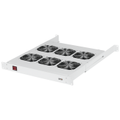 Вентиляторная полка TLK, 19", 1U, 6 вентиляторов, Г520мм, без шнура питания, серая