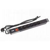 ССД PH12-6D1-P ITK PDU 6 роз. нем.ст. с выкл 1U каб. 2м вилка нем.ст ПВХ чер