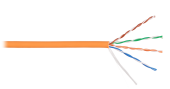 Кабель NIKOLAN U/UTP 4 пары, Кат.5e (Класс D), тест по ISO/IEC, 100МГц, одножильный, BC (чистая медь), 24AWG (0,511мм), внутренний, LSZH нг(А)-HFLTx, 