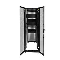 Шкаф серверный ПРОФ напольный 42U (600x1000) дверь перфор. 2 шт., черный, в сборе
