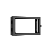 Пристенная поворотная секция NIKOMAX 19", 6U, Ш600хВ370хГ156мм, 1 пары L-образных монтажных направляющих, черный RAL 9005.