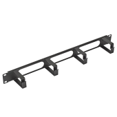 Организатор кабельный с окнами 19" 1U, 4 кольца, 60мм, металл, цвет черный