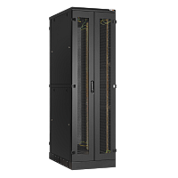 Напольный шкаф 19", 47U, перфорированные двухстворчатые двери, металлические двойные стенки, Ш600хВ2280хГ1000мм, в разобранном виде, черный