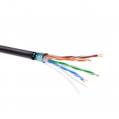 Информационный кабель экранированный F/UTP 4х2 CAT5E, PE, чёрный