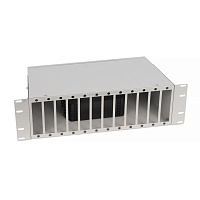 Кросс бокс оптический 19" 3U на 12 адаптерных панелей, цвет серый