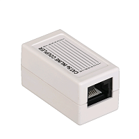 ITK Проходной адаптер кат.5E UTP, тип RJ45-RJ45, белый