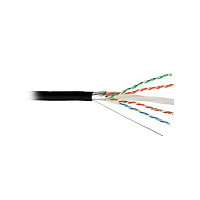 Кабель Суприм F/UTP, 4 пары, Кат.6 (Класс E), 250 МГц, AWG 23, внешний, ПЭ, до -60°С, катушка 500 м, черный