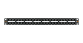 Коммутационная панель NIKOMAX 19", 1U, 48 портов, Кат.5e (Класс D), 100МГц, RJ45/8P8C, 110/KRONE, T568A/B, неэкранированная, с органайзером, черная - 