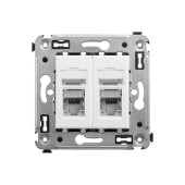 Компьютерная розетка RJ-45 в стену, кат.5e двойная экранированная, "Avanti", "Белое облако"