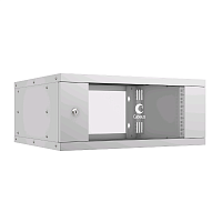 Шкаф телекоммуникационный настенный 19" 4U, серия LIGHT разборный, дверь стекло, цвет серый