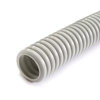 Труба гофрированная ПНД лёгкая 350 Н безгалогенная (HF) стойкая к ультрафиолету серая с/з д20 (100м/4800м уп/пал) Промрукав