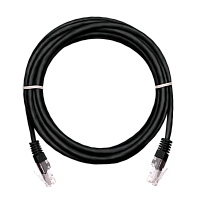 Коммутационный шнур NETLAN U/UTP 4 пары, Кат.5е (Класс D), 100МГц, 2хRJ45/8P8C, T568B, заливной, многожильный, BC (чистая медь), PVC нг(B), черный, 3м