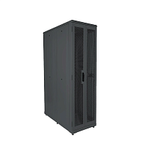 Шкаф телекоммуникационный напольный серверный черный 19",47U(600x1000) , ШТ-НП-С-47U-600-1000-ПП-Ч передняя,задняя двери перфорированные ССД